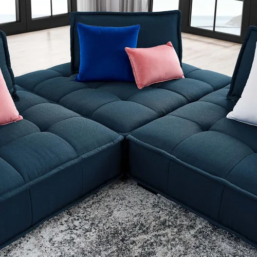 Miniatura 2 de Modway Sofás Saunter, juego de 3 piezas, azul