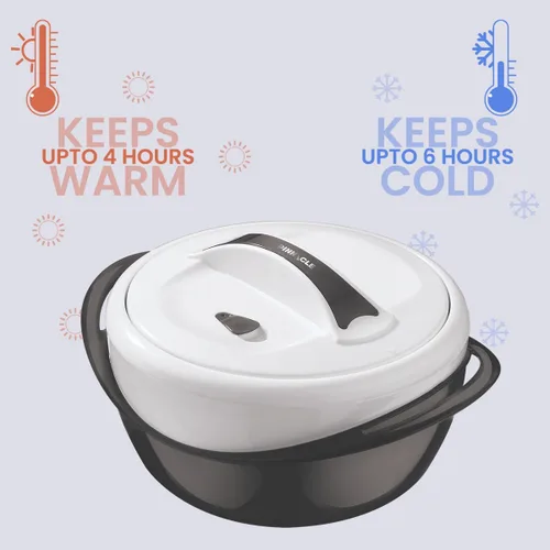 Miniatura 4 de Pinnacle Cacerola Grande Aislada con Tapa de 3.6 cuartos. Elegante Olla Caliente Calentador/Enfriador de Alimentos - Tazón Térmico para Servir