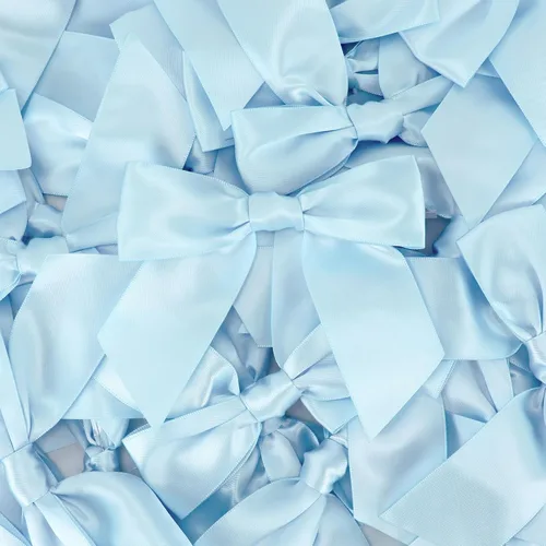 Miniatura 7 de AIMUDI Lazos Azules para Baby Shower de 4.5" Lazos Azules para Bebé Pre-Atados con Ataduras de Alambre Lazos de Cinta Azul Claro para Manualidades
