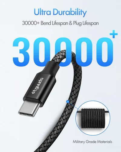 Miniatura 7 de etguuds Cable largo USB C a USB C de 10 pies, paquete de 2, 60W USBC a USBC, cable de carga tipo C a C de carga rápida para iPhone 17 16 15 Pro Max