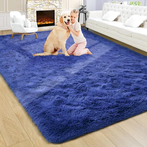 Miniatura 31 de Noahas - Alfombras mullidas de 4 x 6 pies para dormitorio y sala de estar, alfombra gruesa y peluda de color gris, alfombra de suelo antideslizante