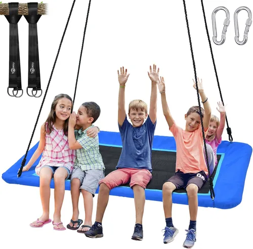 Miniatura 11 de Trekassy Columpio rectangular extragrande de 60 pulgadas, capacidad de 700 libras, plataforma impermeable para niños y adultos con kit