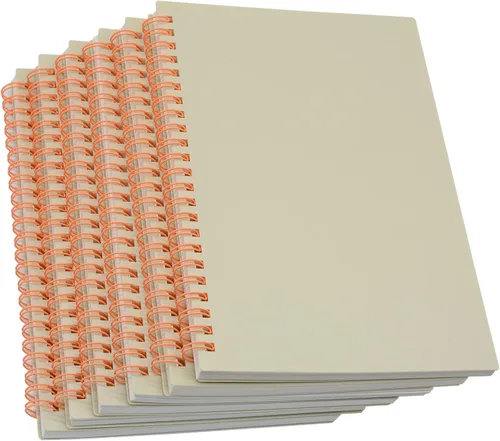 Yansanido Cuaderno de espiral, 6 unidades, tamaño A5, tapa dura de plástico grueso blanco de 0.276 in, 80 hojas, 160 páginas para estudio y notas (6