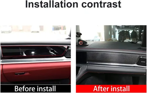 Miniatura 2 de YIWANG Cubierta de panel de decoración de consola central de fibra de carbono 100% real, 3 piezas para Porsche Panamera 2017-2020, accesorios