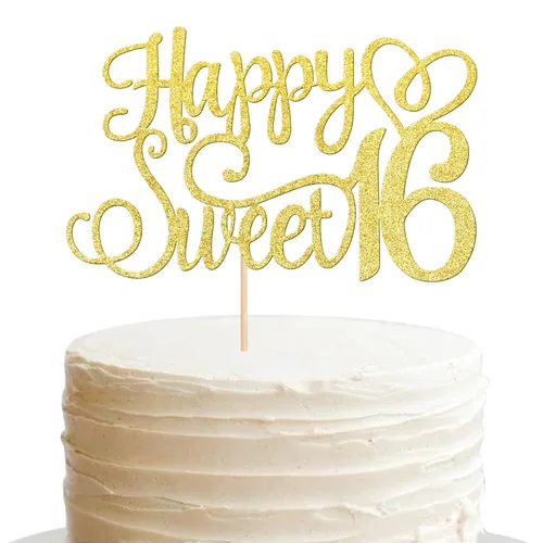 Miniatura 9 de 24 piezas de decoraciones para cupcakes de 16 cumpleaños con purpurina, ¡Hola 16! Dulces 16 desde 2008, púas para cupcakes de 16 años para celebrar