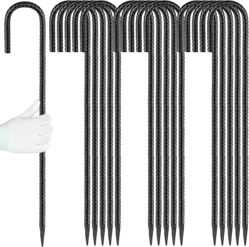 Miniatura 16 de Besitu - Estacas de refuerzo de 16 pulgadas (paquete de 16), estacas de metal resistente para madera, hormigón, plantas de jardín, estacas de acero