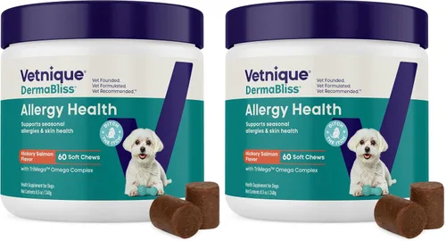 Miniatura 11 de Vetnique Dermabliss - Masticables para alergias para perros con fuerza avanzada para aliviar la picazón y la piel, suplemento antipicazón