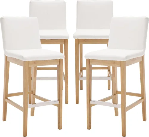 Miniatura 32 de Kmax Juego de 2 taburetes de bar de 26 pulgadas de altura de mostrador, taburetes tapizados para encimera de cocina con soporte trasero, taburetes