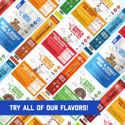 Miniatura 9 de The New Primal Snack Mates - Palitos de pavo, bocadillos saludables sin gluten para niños, aperitivos bajos en azúcar y alto en proteínas, mini