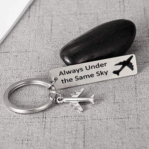 Miniatura 3 de Regalos para relaciones de larga distancia, llaveros para parejas, llavero de buen amigo, regalo de joyería con texto en inglés "Always Under the