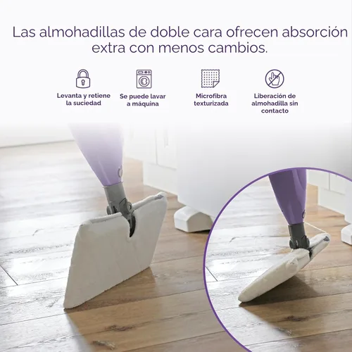 Miniatura 5 de Shark Mopa de vapor con 2 almohadillas lavables de doble cara, desinfectante de vapor, dirección giratoria, ligera, limpiador de vapor para suelos