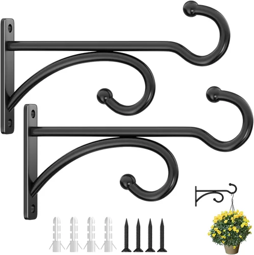 Ganchos para colgar plantas de 6 pulgadas para interiores y exteriores, soportes de pared para plantas colgantes, canastas, campanillas de viento,