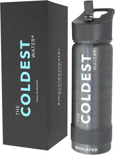 Miniatura 73 de Coldest - Botella para agua con tapa que incluye pajilla, térmica y metálica (acero inoxidable), para hombres y mujeres, color morado