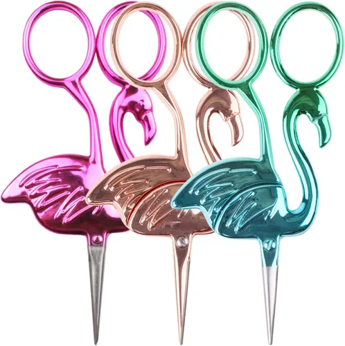Miniatura 35 de JubileeYarn - Tijeras para bordar, diseño de flamenco, color rosa, 1 par Rosa flamenco