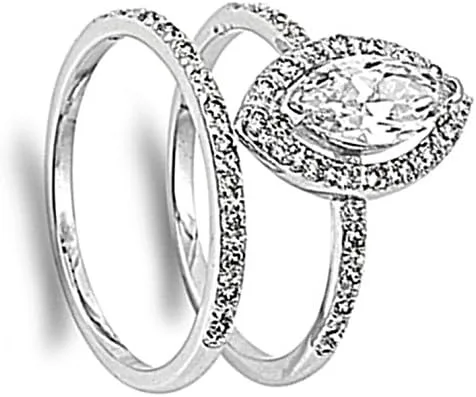 Miniatura 2 de Anillo de compromiso de plata de ley para bodas y novias, tamaño 5 10