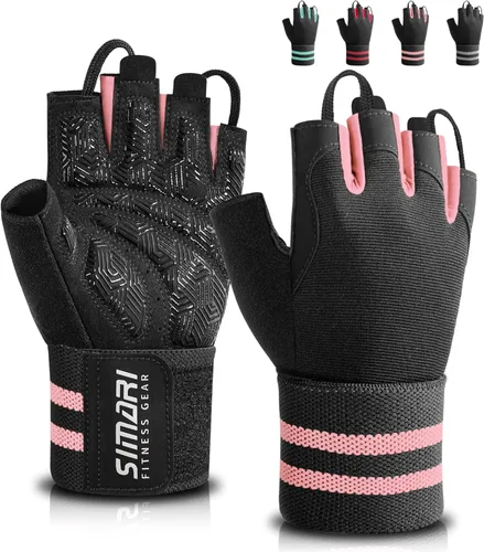SIMARI Guantes de gimnasio de entrenamiento para hombres y mujeres, guantes de levantamiento de pesas con soporte para muñeca, agarre de almohadilla