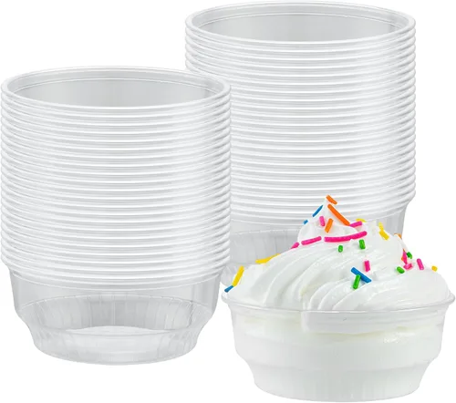 Miniatura 2 de Restaurantware -RW Base 3.5 oz - Vasos de helado de 3.5 onzas, 50 tazas de parfait desechables - Taza de postre de plástico transparente, elegante