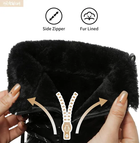 Miniatura 2 de HEAWISH Botas de nieve de invierno con forro de piel para mujer