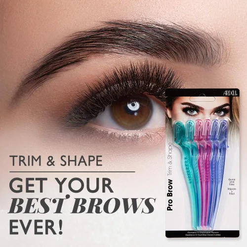 Miniatura 2 de Ardell Pro Brow para recortar y dar forma - Maquinilla de afeitar de cejas, recortadora y moldeadora con cubierta, maquinilla de afeitar facial