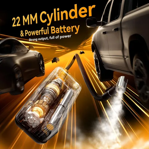 Miniatura 6 de MODARI Inflador de neumáticos Compresor de aire portátil - Bomba de aire portátil 4 veces más rápida de 160 PSI para automóviles - Infladores