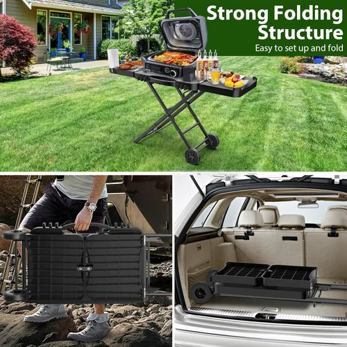 Miniatura 4 de Mesa de Parrilla Plegable para Interior Portátil Compatible con Parrilla de Madera al Aire Libre Ninja (Serie OG701 OG850 OG951), Espacio Grande