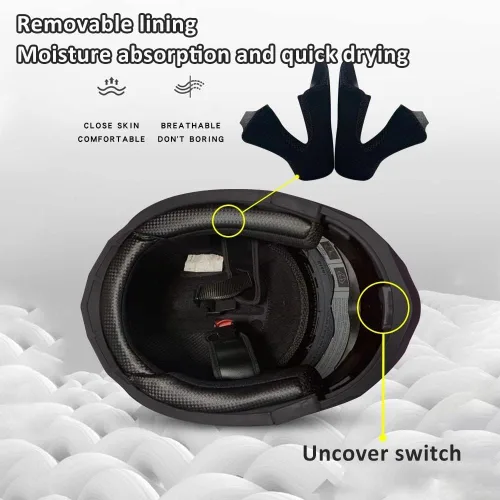 Miniatura 4 de Casco Modular de Motocicleta Bluetooth Aprobado DOT/ECE de Cara Completa Abatible Anti-Empañamiento Doble Visera Casco con Altavoz Dual Incorporado