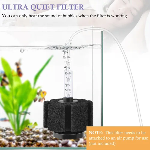 Miniatura 4 de FEDOUR Filtro de esponja para acuario, filtros de esponja bio de aireación ultra silenciosos para cría de camarones fritos Betta Fish Tank, filtro