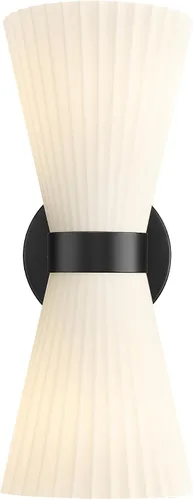 Miniatura 29 de HWH - Lámpara de pared para interiores, moderno aplique de pared con pantalla de vidrio a rayas blancas esmeriladas, aplique de pared individual