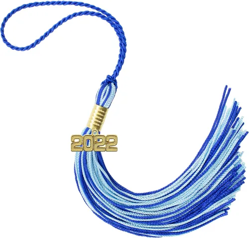 Miniatura 677 de Borla de graduación Aqua 2022, todos los colores escolares disponibles, fabricada en Estados Unidos