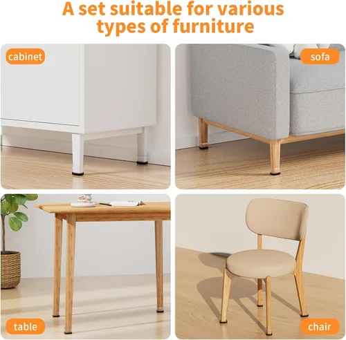 Miniatura 7 de Ezprotekt Deslizadores de patas de silla para alfombra, 8 piezas rectangulares para alfombras, almohadillas para muebles, tapas protectoras de patas