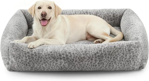 Miniatura 12 de JOEJOY Cama mediana para perros de tamaño mediano, cama ortopédica rectangular lavable para mascotas con funda de cremallera extraíble, bonita cama