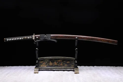 Miniatura 9 de Espada katana forjada a mano, arcilla real, acero templado L6, Hitatsura Hamon () Espada samurai espada de espiga completa