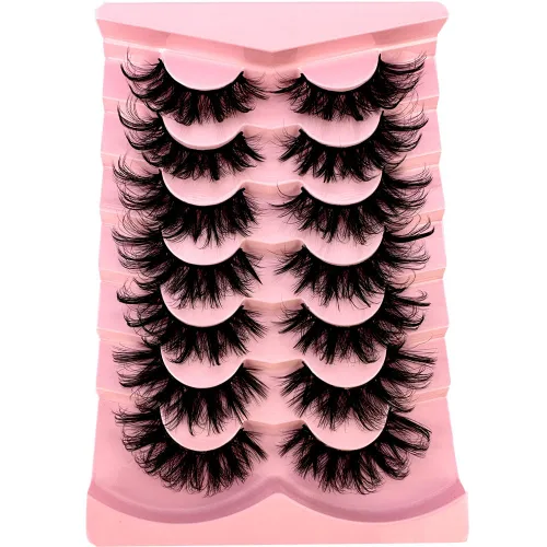7 pares de pestañas de ojo de gato 3D pestañas postizas naturales 5D esponjosas suaves cruzadas pestañas manga pestañas Wispy Natural pestañas