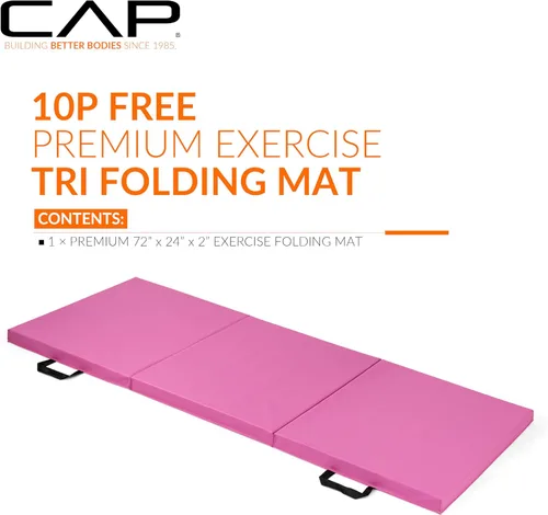 Miniatura 2 de CAP Barbell All Purpose Folding Anti Tear Exercise Training Aerobic Fitness Gym & Gymnastics Balance Mat Multiple colors Rosa