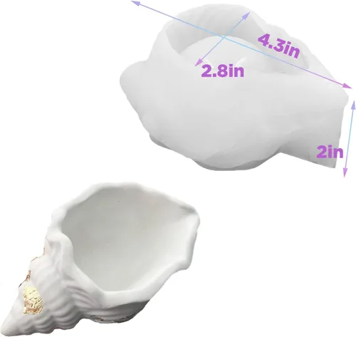 Miniatura 2 de Moldes de silicona para tarro de vela, molde de vela de caracola, forma de concha, molde de contenedor de plantación de suculentas para hacer
