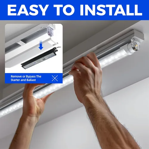 Miniatura 3 de Barrina Lámparas de tubo LED de 8 pies, 44W 5500lm 5000K, súper brillante, bombilla LED T8 T10 T12, luces LED de un solo pin FA8, cubierta
