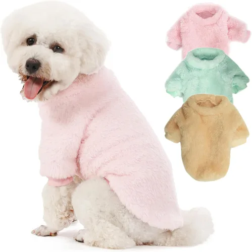 Miniatura 9 de Suéter para perro, paquete de 3 suéteres para perros pequeños, ropa para perros pequeños, hembras y machos, suéter ultrasuave y cálido