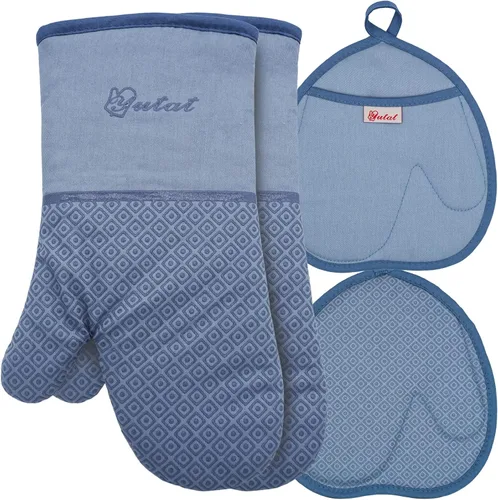 Miniatura 21 de YUTAT Silicone Oven Mitts,Heat Resistant 500F Kitchen Mitts 2PCS,Waterproof Cooking Gloves with Soft Polyester Filling for Kitchen Cooking Baking