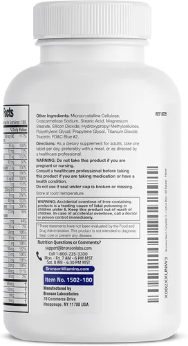 Miniatura 7 de Bronson ONE Daily Multivitamínico Completo para Hombres Multimineral Una Vez al Día Multi para Hombres Activos, 180 Tabletas