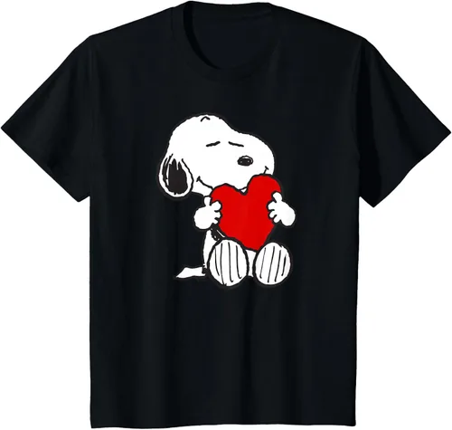 Miniatura 44 de Peanuts Camiseta de San Valentín Snoopy Hugging Heart, Negro
