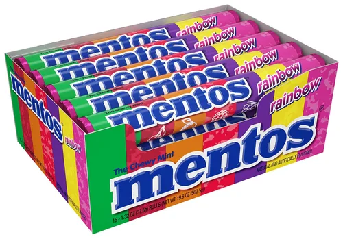 Miniatura 2 de Mentos Rollo de caramelo de menta masticable con sabores de frutas arcoíris (14 piezas) y rollo de caramelo de menta masticable Mentos sabores