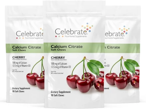 Miniatura 9 de Celebrate Vitamins Bariatric - Masticables suaves de citrato de calcio de 500 mg con 500 UI de vitamina D3 – Esencial para pacientes con bypass