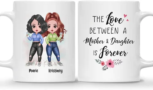Miniatura 22 de Gossby Taza personalizada para madre y 1 hija, como madre como hija, regalos para madre, mejores tazas de café para madre, taza personalizada