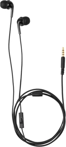 Miniatura 4 de Amazon Basics - Auriculares con cable con micrófono, intrauditivos, conector de 3,5 mm, cable de 1,3 m de largo, almohadillas S/M/L, negro