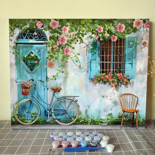 Miniatura 37 de Kits de pintura por números para adultos principiantes, pintura al óleo sobre lienzo de 16 x 20 pulgadas, lámpara de flores y óleo, pigmento 4-Art-06
