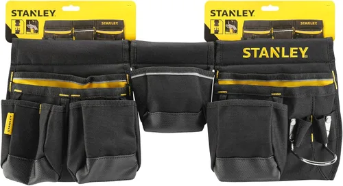 Miniatura 9 de STANLEY Delantal para cinturón de herramientas esenciales, múltiples bolsillos, lazo integrado para martillo, bolsillo de cinta para un fácil
