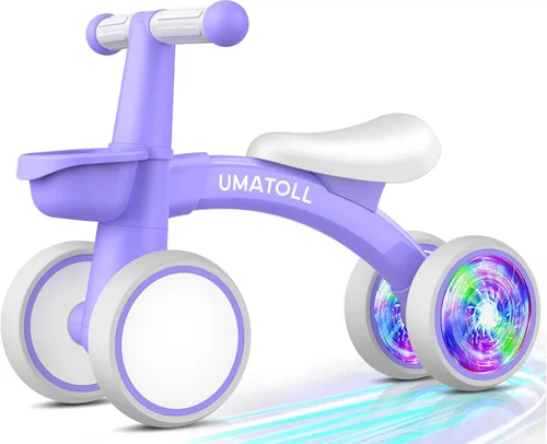 Miniatura 12 de Umatoll Juguetes de bicicleta de equilibrio para bebés de 1 año, asiento ajustable, regalos de cumpleaños para niños de 12 a 24 meses Negro