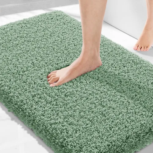 Miniatura 74 de Yimobra Alfombra de baño de felpa esponjosa, súper lanuda suave, cómoda, antideslizante, absorbente de agua, alfombra de baño de microfibra que se