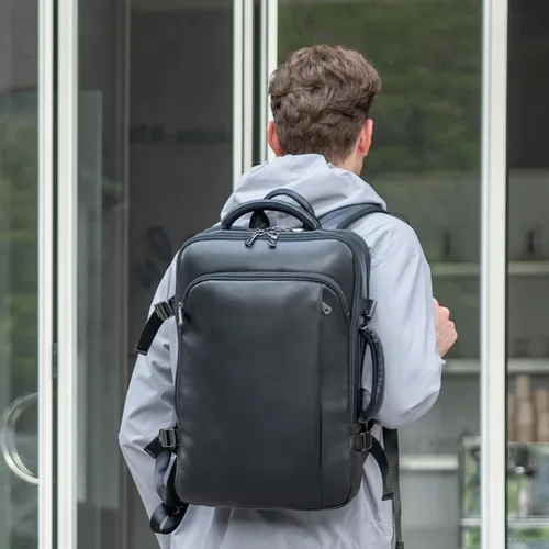 Miniatura 9 de Masa Kawa Mochila de cuero para laptop de 15.6 pulgadas para hombres expandible 36L viaje de negocios mochila Daypack Weekender Bag