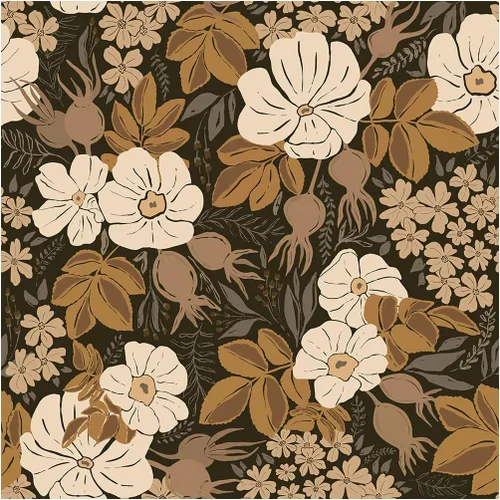 Papel tapiz oscuro para despegar y pegar, papel de contacto retro floral vintage extraíble para armario y cajón, decoración de pared de flores